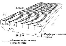 Ступень прессованный настил P 33х11/30x2 Zn 600/240 мм Россия